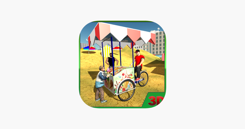 Beach Ice Cream Bicycle Cart Game Cover