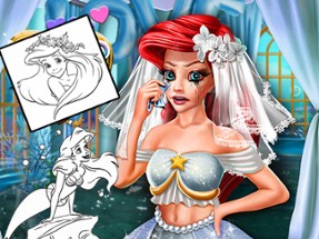 Coloring Book for Ariel Mermaid Image