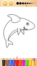 Shark in ocean coloring book games for kids Image