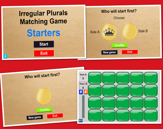 Starters - Irregular Plurals - Matching Game Game Cover