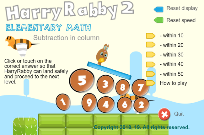 HarryRabby Elementary Math - Subtraction in Columns Game Cover