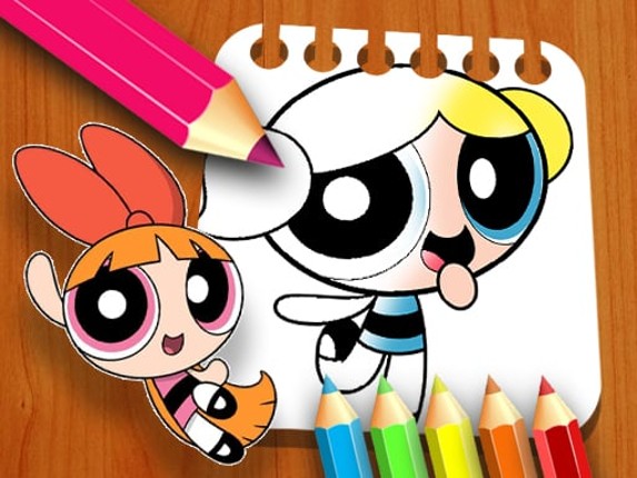 The Powerpuff Girls Coloring Book Game Cover