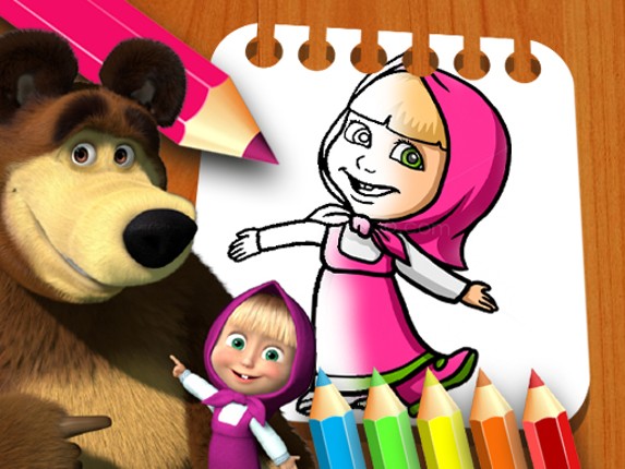 Masha & the Bear Coloring Book Game Cover