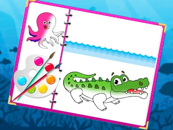 Sea Creatures Coloring Book Game Cover