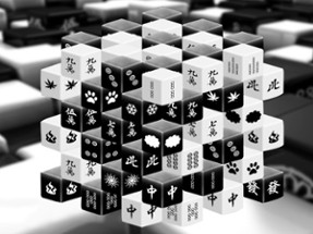 Black &amp; White Mahjong 3D Image