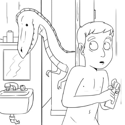 Oh No! There's A Dinosaur In Your Bathroom! Game Cover