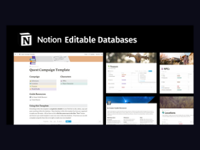 Quest RPG Notion Campaign Template | Notion Template | TTRPG Image