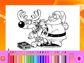 Santa claus markers and Christmas coloring games Image