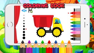 Drawing Car and Trucks Coloring Book for Kids Game Image