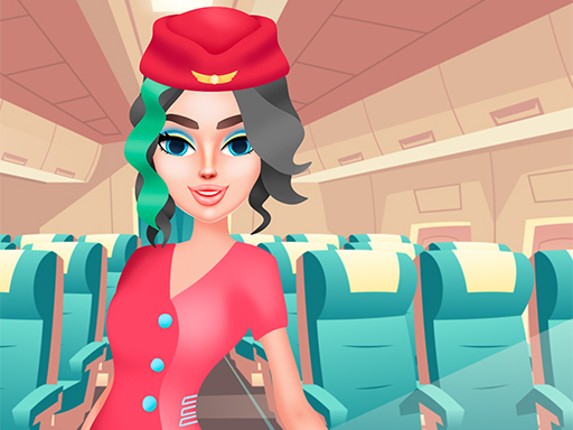 Stewardess Beauty Salon Game Cover