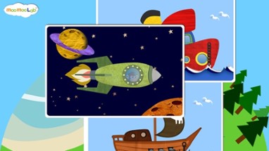 Rocket and Airplane : Puzzles, Games and Activities for Toddlers and Preschool Kids by Moo Moo Lab Image