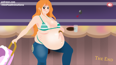 Nami ( One Piece ) Runner-up Pregnancy Animation Image