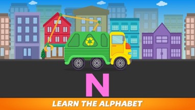 ABC Garbage Truck Free - an alphabet fun game for preschool kids learning ABCs and love Trucks and Things That Go Image