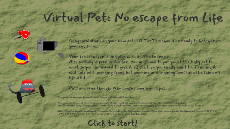 Virtual Pet: No escape from Life Game Cover