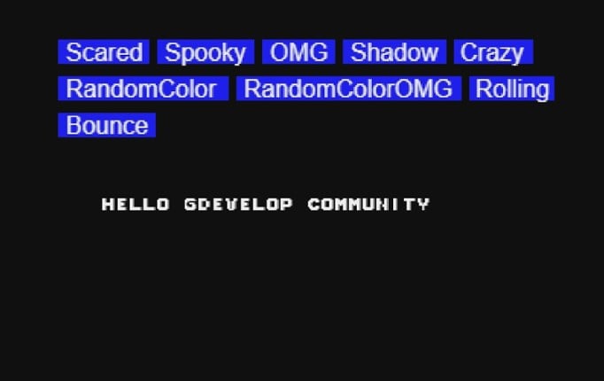 GDevelop 5 Text Effects Game Cover