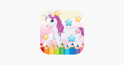 Little Unicorn Drawing Coloring Book - Cute Caricature Art Ideas pages for kids Image