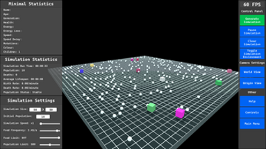 Minimals Evolution Simulator 3D Image