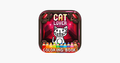 Hand Draw Cat Lover Coloring Book Image