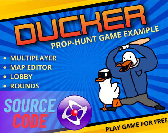 Prop Hunt Example - multiplayer and map editor ClickTeam Fusion source code project Game Cover