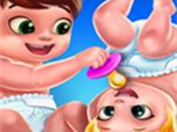 Baby Twins Caring Day Game Cover