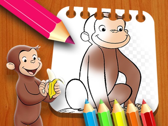 Curious George Coloring Book Game Cover