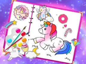 Fabulous Cute Unicorn Coloring Book Image