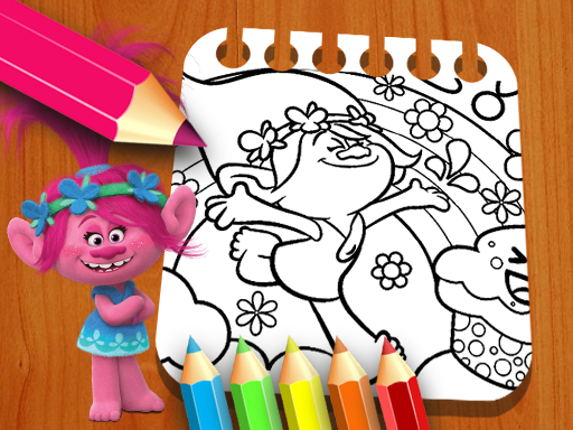 Les Trolls Coloring Book Game Cover
