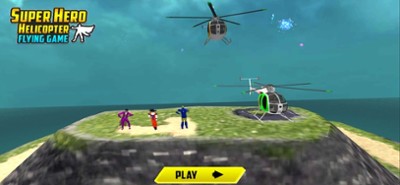 Flying Superhero Helicopter 3D Image