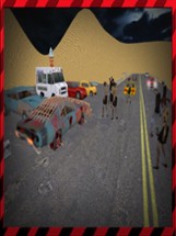 Bus driving getaway on Zombie highway apocalypse Image