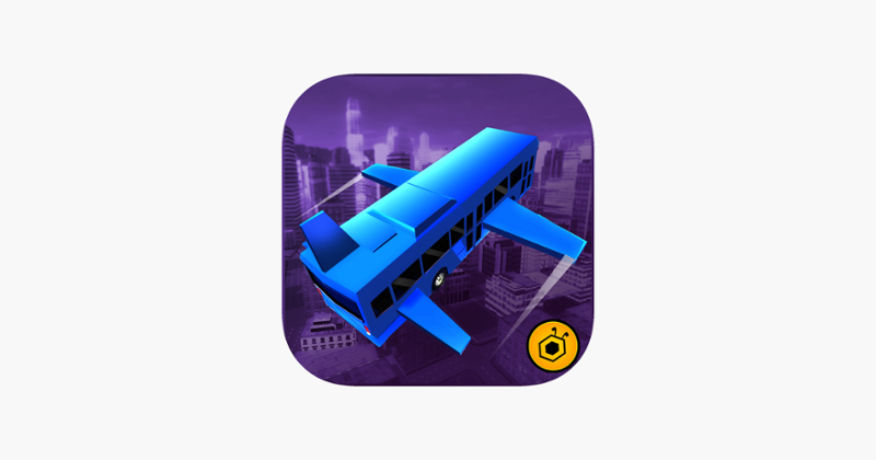Flying Bus City Stunts Simulator - Collect stars by performing stunts in 3D modern city Game Cover