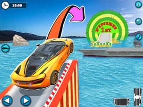 GT Car Mega Jumps Over The Sea Image