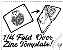 Single-Sheet 1/4 Fold-Over Zine Template Image