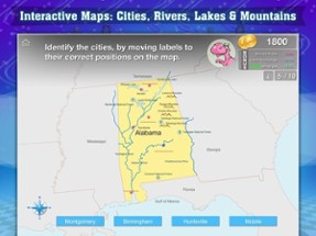 Geography of the United States of America: Map Learning and Quiz Game for Kids [Lite] Image