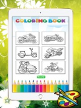 Motorcycle Coloring Book For Kids - Games Drawing and Painting For learning Image