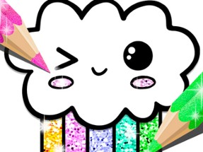 Kawaii Coloring Book Glitter Image