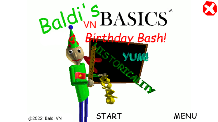 Baldi's VN Basics Birthday Bash Game Cover