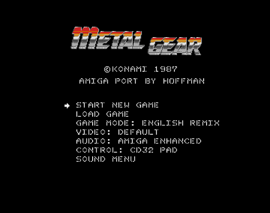 Metal Gear - Amiga Port Game Cover