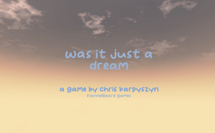 was it just a dream Game Cover