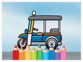 Car Coloring Painting And Drawing Game for Baby or Kid Doodle Picture Image