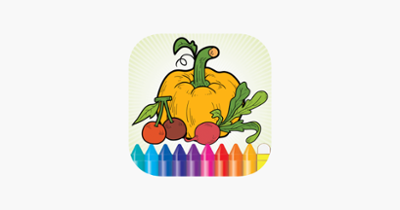 Vegetable &amp; Fruit Coloring Book - Drawing Connect dots kids Image