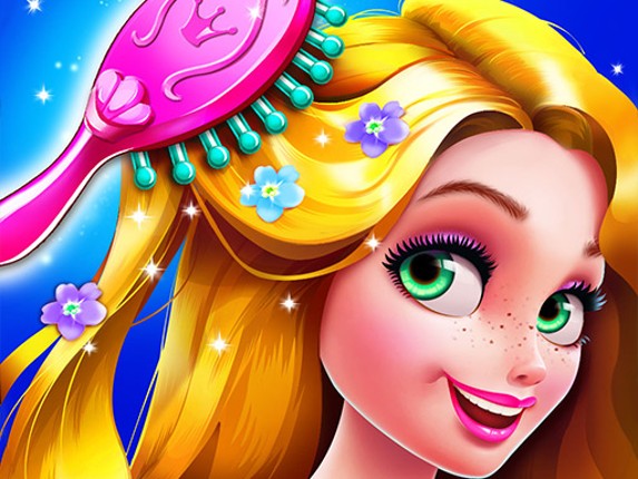 Long Hair Princess Hair Salon Game Cover
