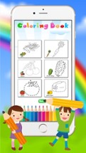 Vegetable &amp; Fruit Coloring Book - Drawing Connect dots kids Image