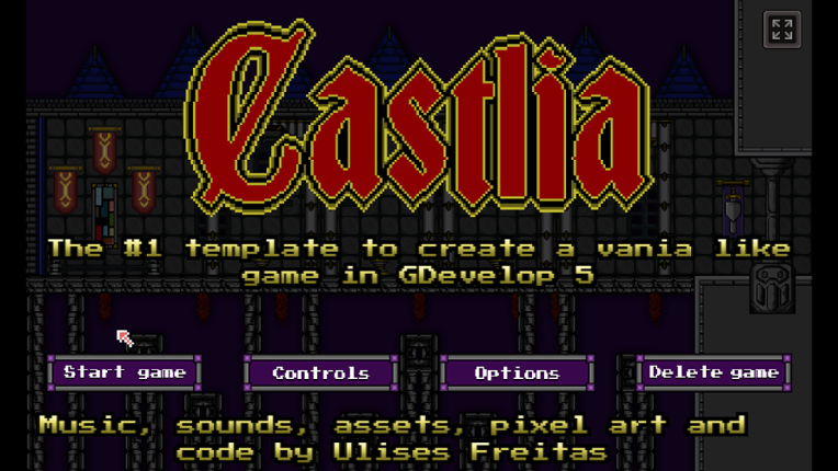 GDevelop - Castlia - Castlevania template GDevelop 5 Game Cover