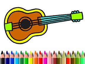 BTS Music Instrument Coloring Book Image