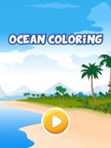 Mermaid in ocean coloring book for kids games Image