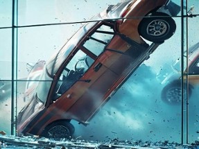 Stunt Car Crash Glass Image