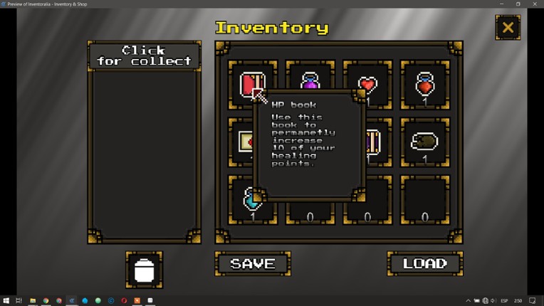 GDevelop - Inventoralia - Inventory & shop Template for GDevelop 5 Game Cover