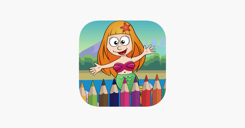 Mermaid in ocean coloring book for kids games Game Cover