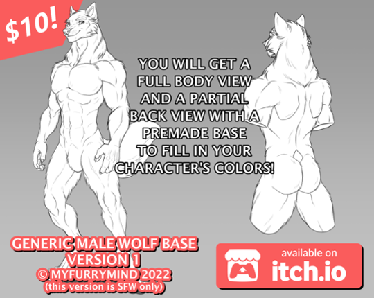 [OLD] Base - Generic Male Wolf Base Version 1 (SFW) Game Cover