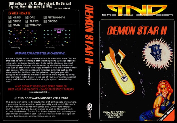 Demon Star II (v2) (C64) Commodore 64 Game Cover